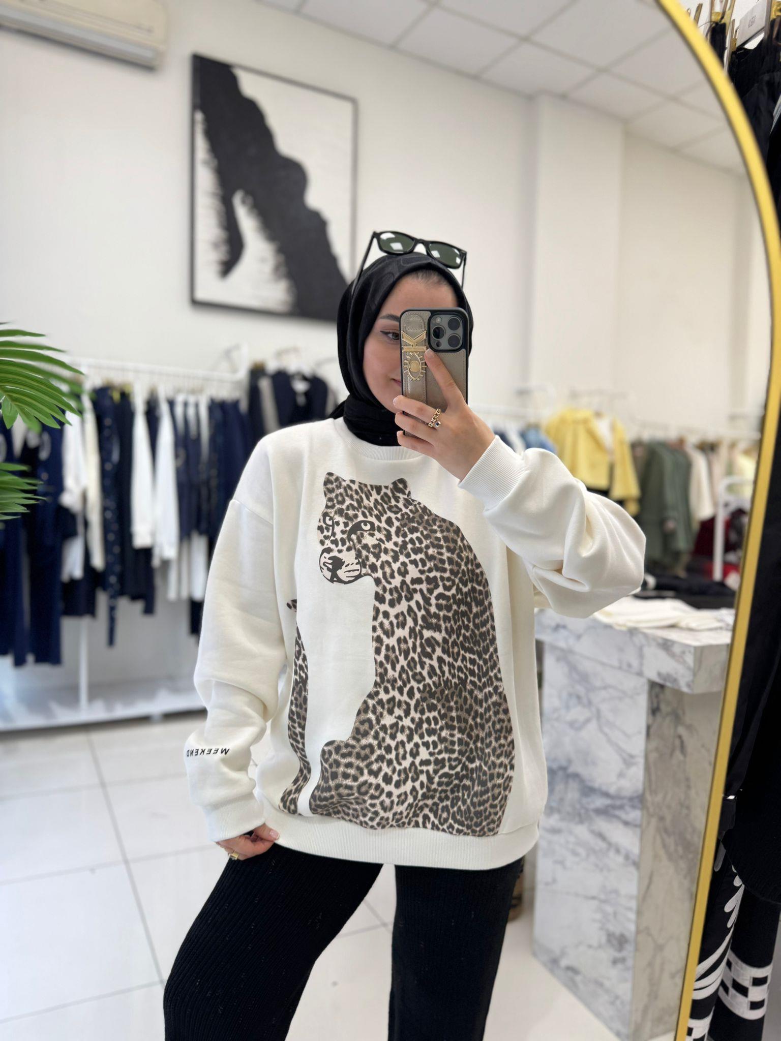 SweatshirtKAPLAN BASKILI ŞARDONLU SWEATSHİRT