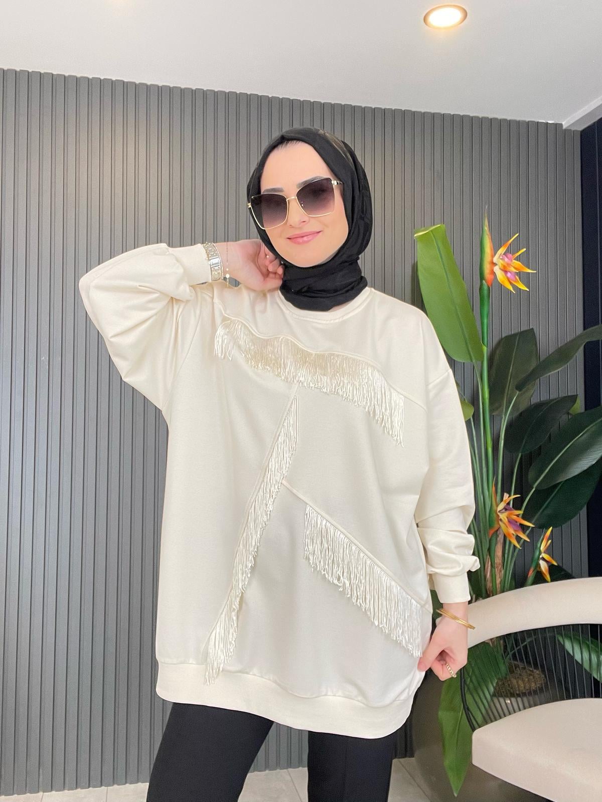 SweatshirtPÜSKÜLLÜ  OVERSİZE SWEATSHİRT