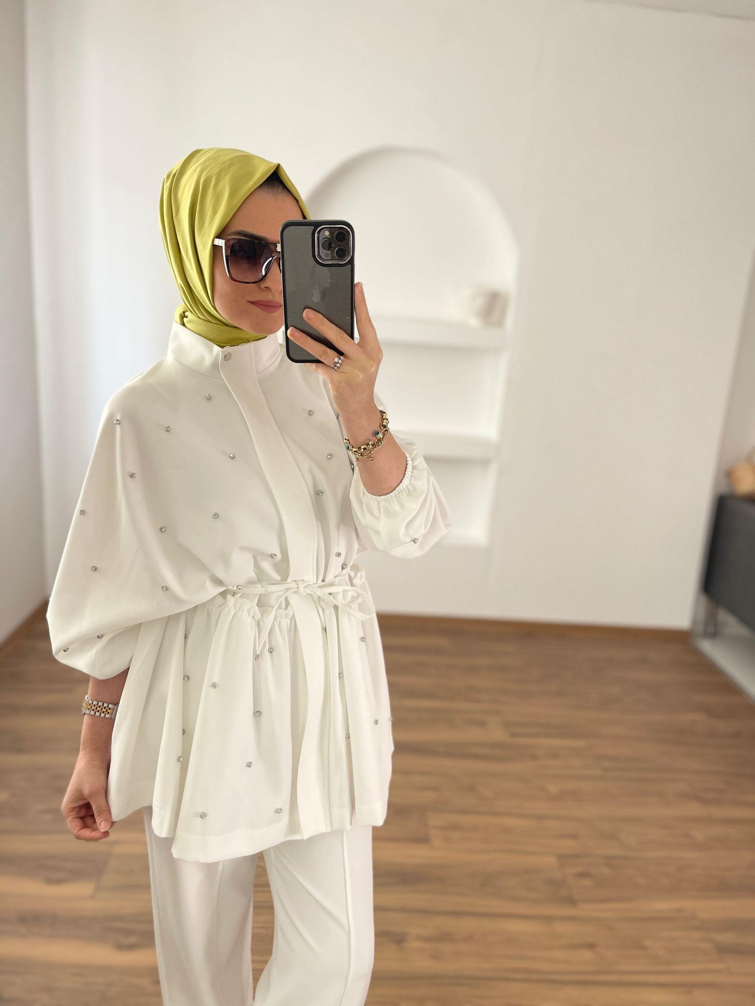 TAKIMBEL KISMI LASTİK DETAYLI TAŞLI TAKIM