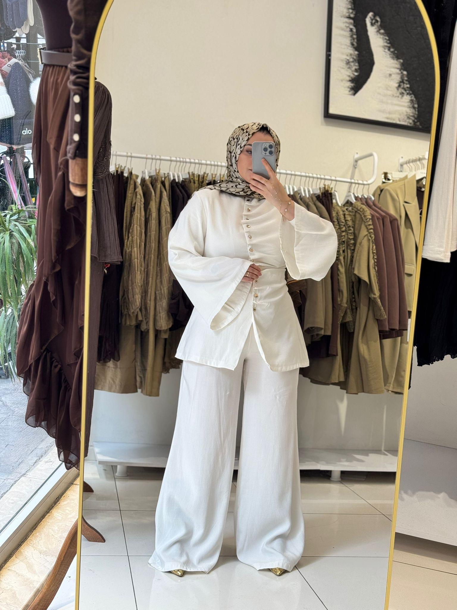 TAKIMDRAPELİ DİK YAKA TAKIM