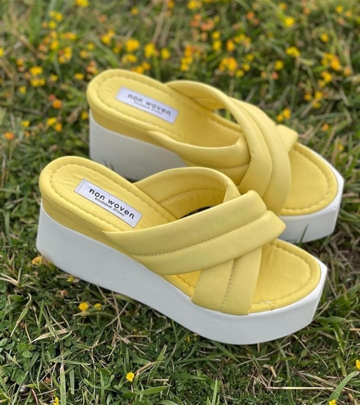 TERLİK NONWOVENSarı Dolgu Taban Terlik