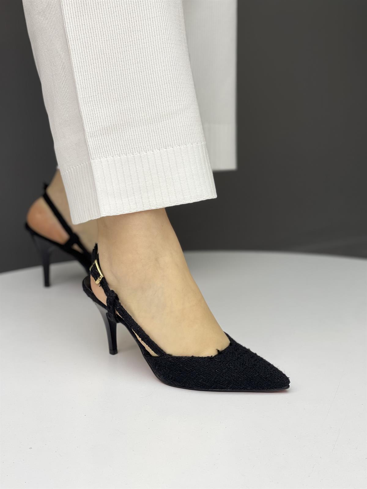 TOPUKLU AYAKKABI Kubra ShoesAMANDA TÜVİT KUMAŞ KLASİK ÖKÇE 