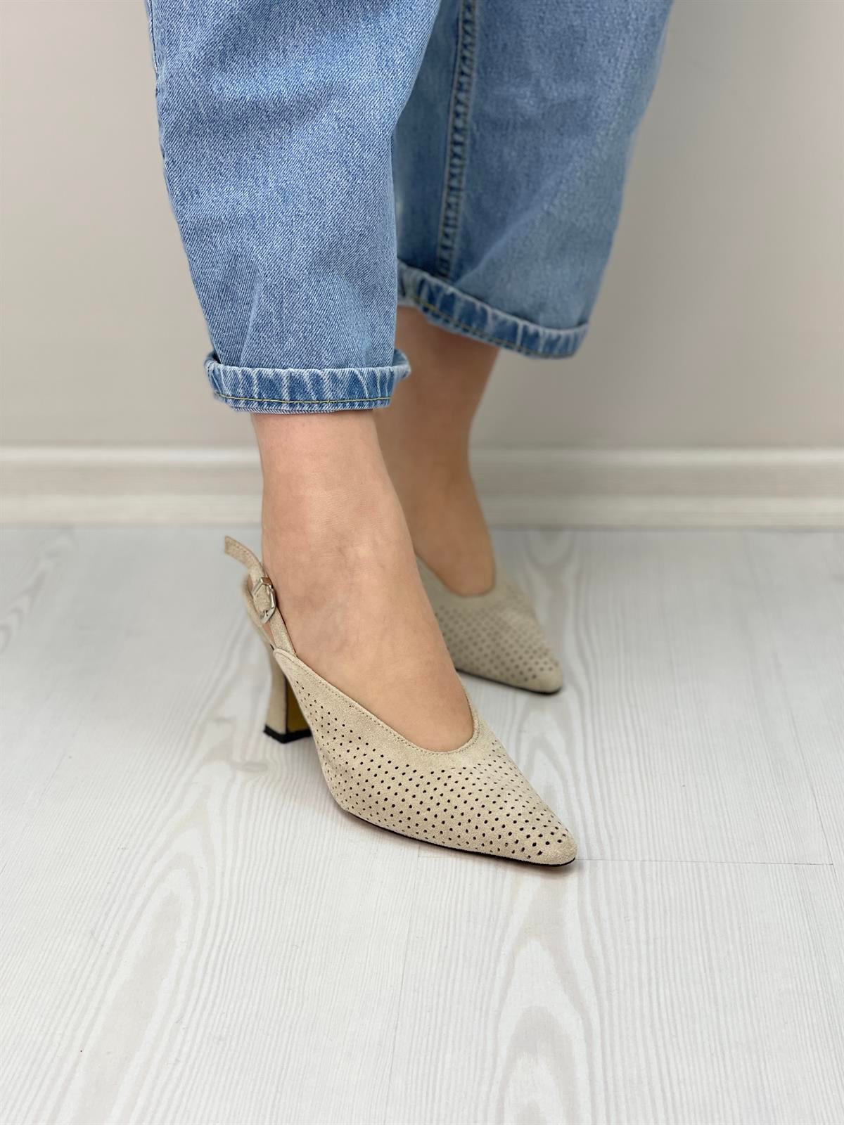 TOPUKLU AYAKKABI Kubra ShoesEMMA HAVA ALAN SÜET KADEH TOPUK