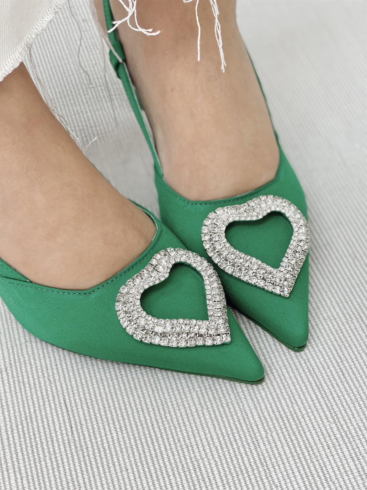 TOPUKLU AYAKKABI Kubra ShoesJENNİFER KALP TAŞLI KADEH TOPUK