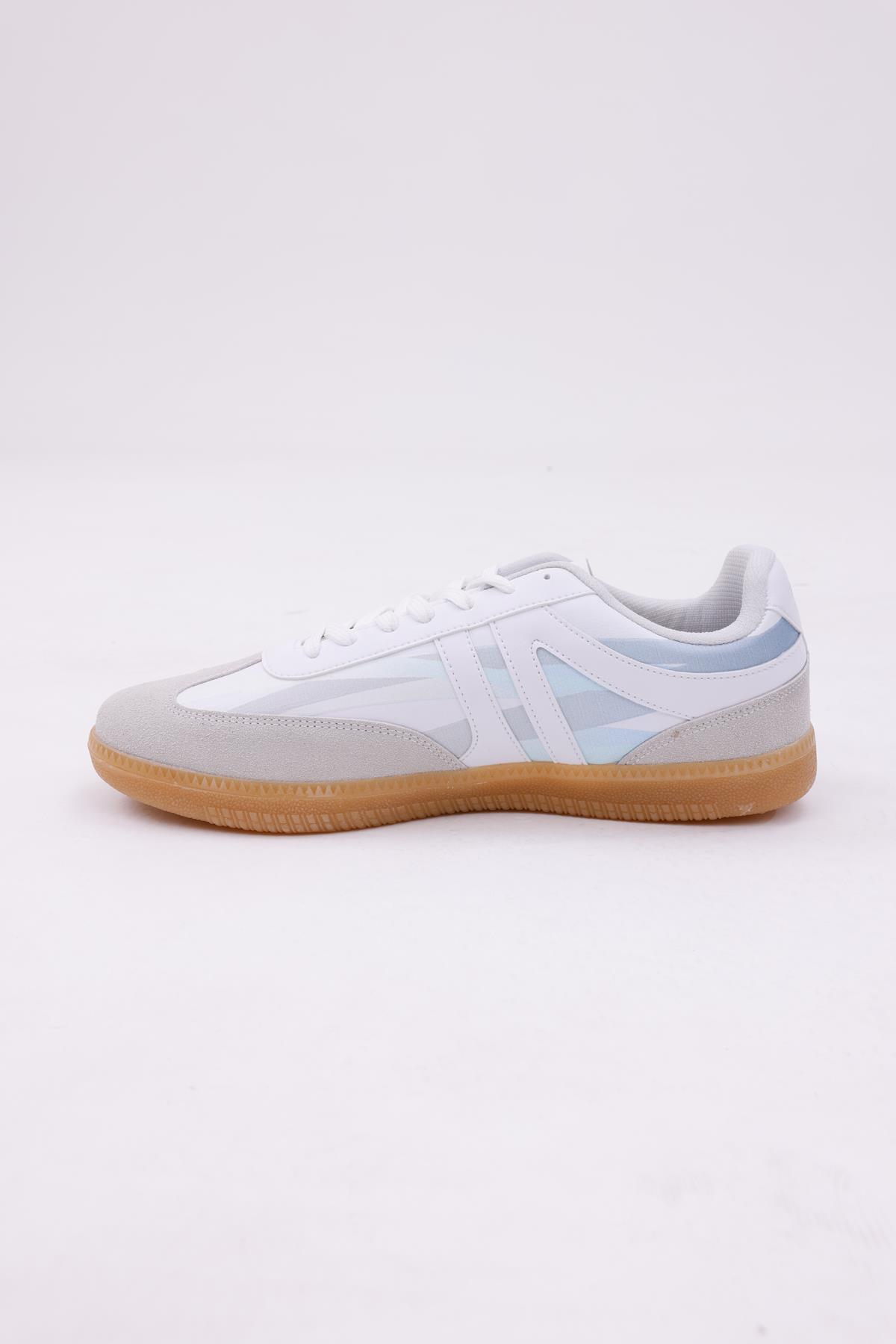Dijital Baskı Unisex Beyaz-Mavi Sneaker Ayakkabı