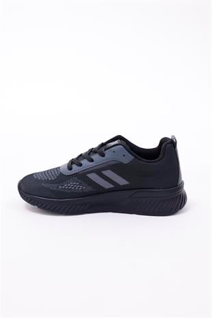 Dijital Baskılı Unisex Siyah Sneaker - Füme Desenli Günlük Ayakkabı