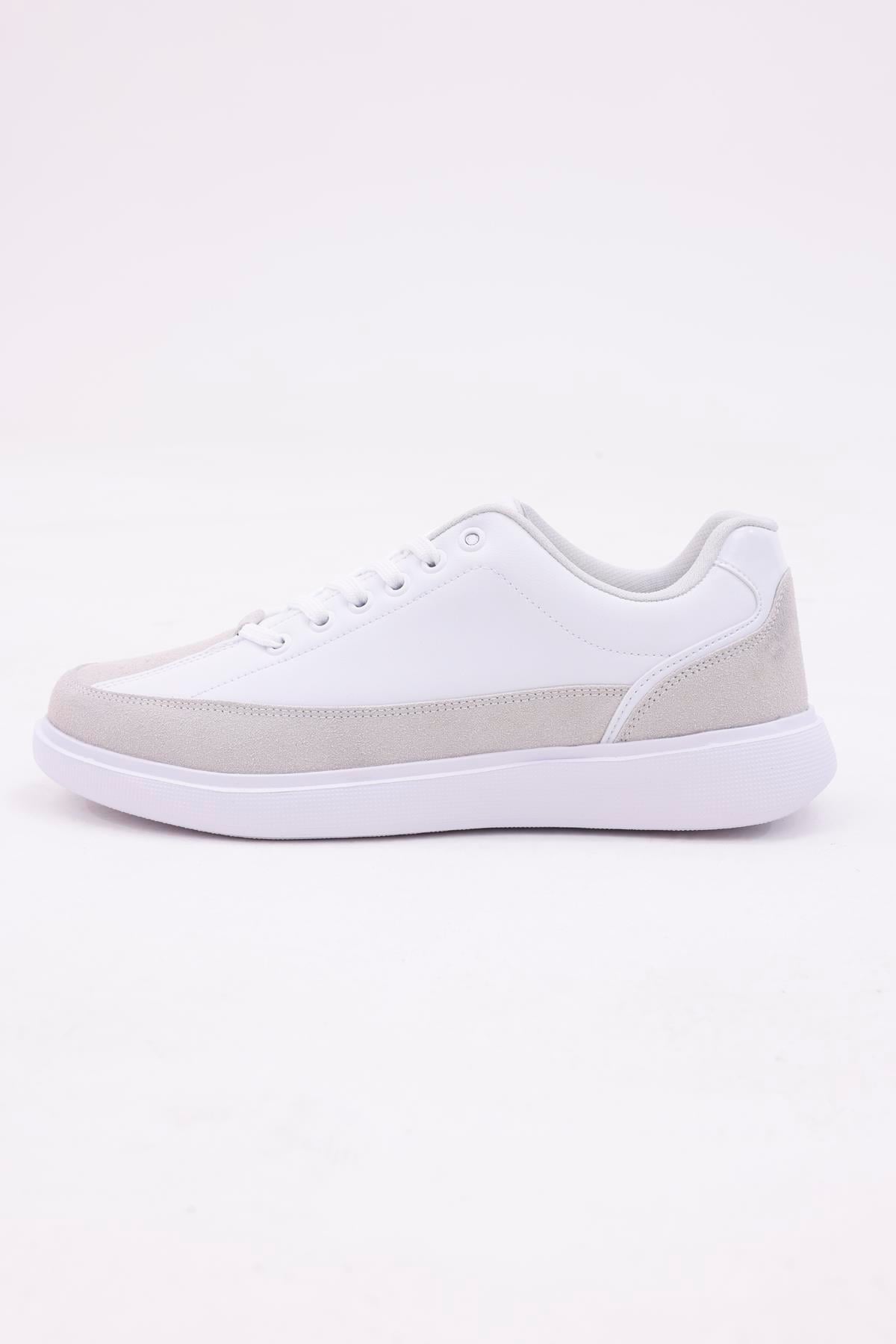 Dijital Baskı Erkek Beyaz-Gri Sneaker Ayakkabı