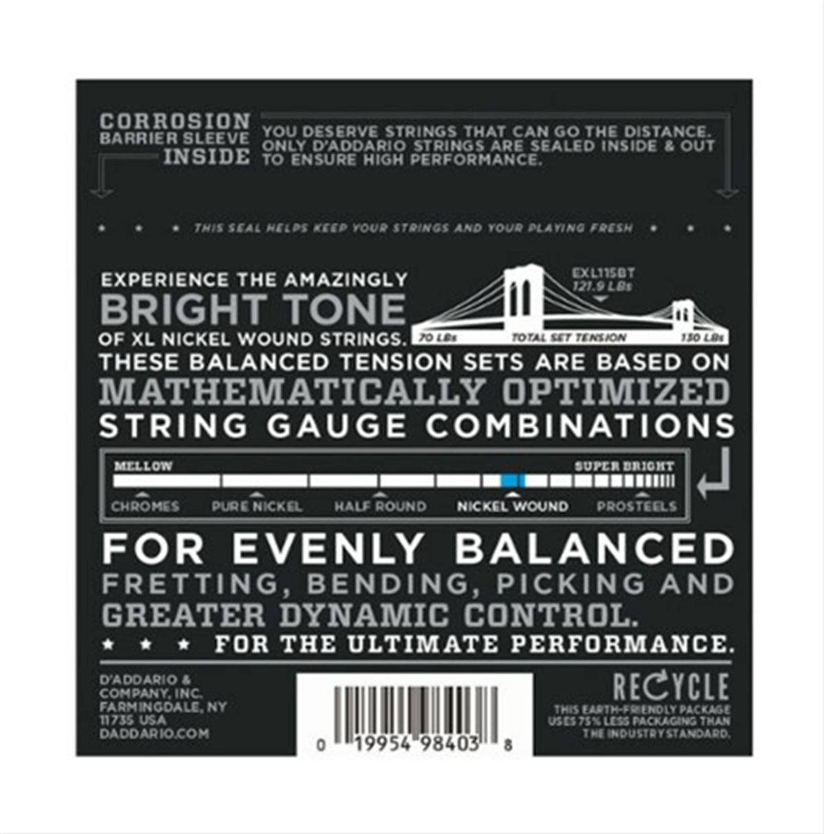 Daddario EXL115BT Elektro Gitar Teli (11-50) 