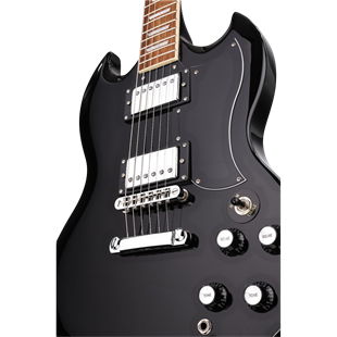 Arrow Twincut SG22 Elektro Gitar Abyss Black Rosewood/Black