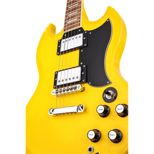 Arrow Twincut SG22 Elektro Gitar Banana Custard Rosewood/Black