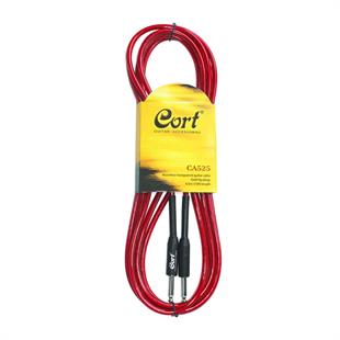 Cort CA525RED Enstrüman Kablosu Şeffaf Kırmızı Gürültüsüz 5 Metre