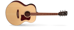 Cort CJ-MEDXNATW Elektro Akustik Gitar Çantalı Jumbo Cutaway