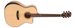 Cort GA-MY BEVEL NAT Elektro Akustik Gitar