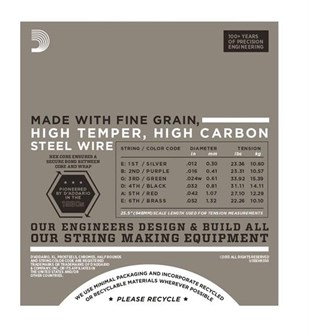 Daddario EHR350 Elektro Gitar Tel Seti 12-52 Half Rounds Jazz Lite