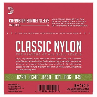 Daddario EJ27N 1/2 Klasik Gitar Tel Seti Silverplated Wound Normal Tension