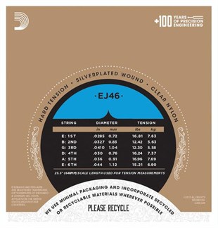 Daddario EJ46-3D Pro-Arte Klasik Gitar Tel Seti 3lü Paket Hard Tension