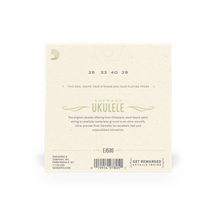 Daddario EJ53S Soprano Ukulele Teli (Black Nylon)