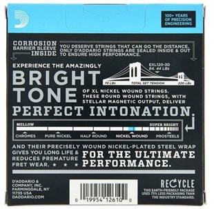 Daddario EXL120-B25 (25 Set) Elektro Gitar Tel Seti Xl 9-42 Nickel