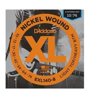 Daddario EXL140-8 Elektro Gitar Tel Seti 8 Telli Xl 10-74 Light Top/heavy Bottom
