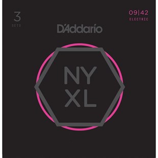 Daddario NYXL0942-3P Elektro Gitar Tel Seti 3 Lü Paket Super Light