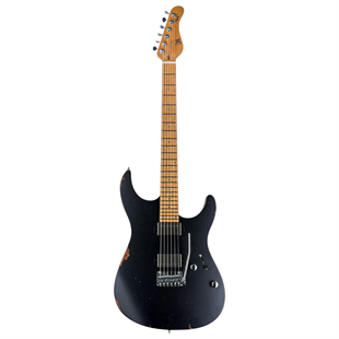 Mayones Aquila Aged V24-6 Elektro Gitar Monolith Black Nitro Aged (Hybrid Softcase Dahil)