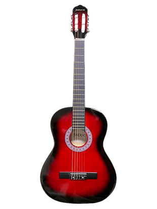 Patriccio PTRD Klasik Gitar (Kırmızı 4/4) Başlangıç Seti (Klasik Gitar + Yedek Tel + Pena + Kılıf + Nota Sehpası + Tuner)