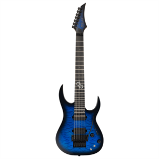 Solar SBR1.7FRQOB Sustainiac+ 7 Telli Elektro Gitar Quilted Ocean Blue Burst Gloss