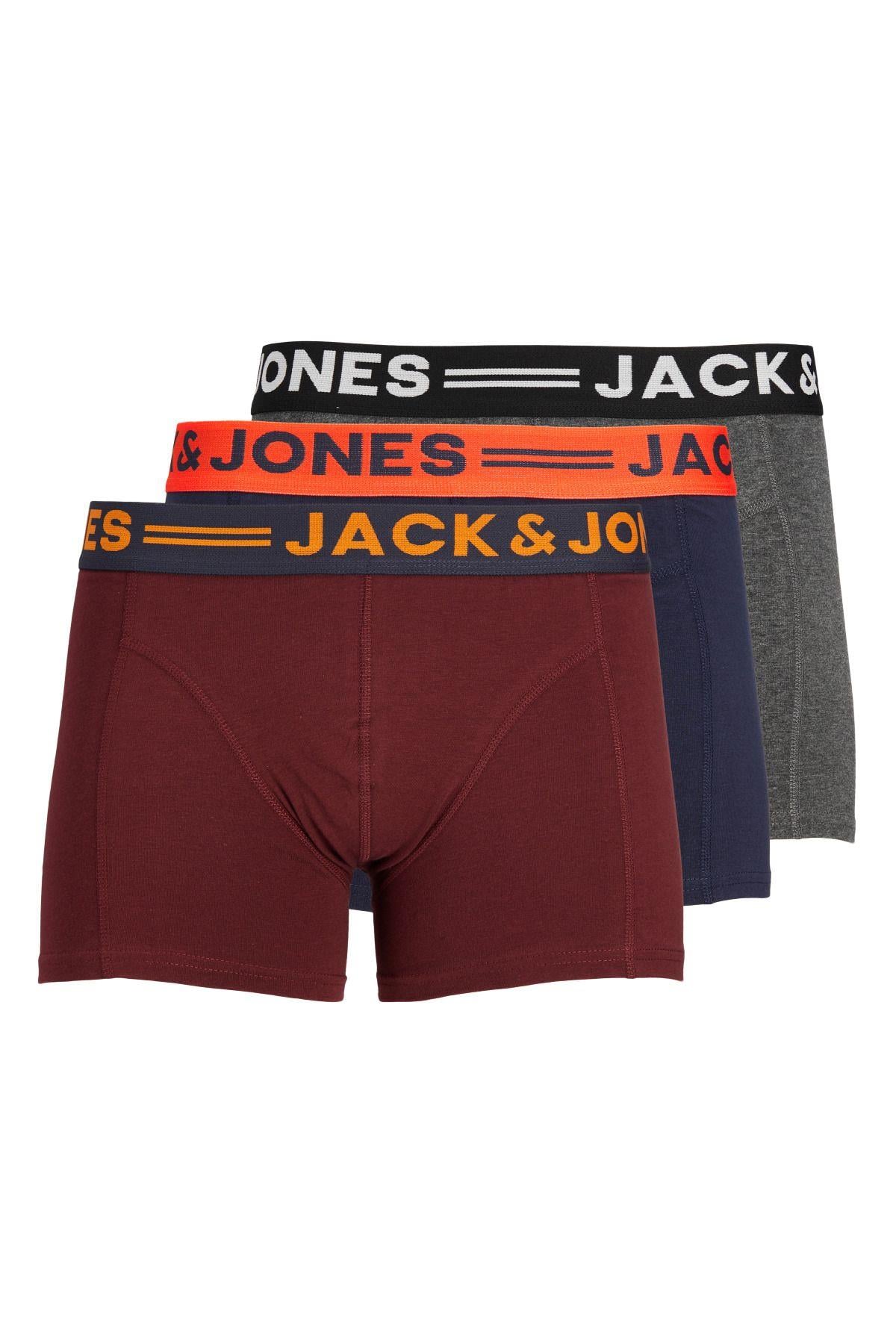Jack & Jones Erkek 3'lü Çok Renkli Boxer - 12113943 - Jack & Jones - 12113943