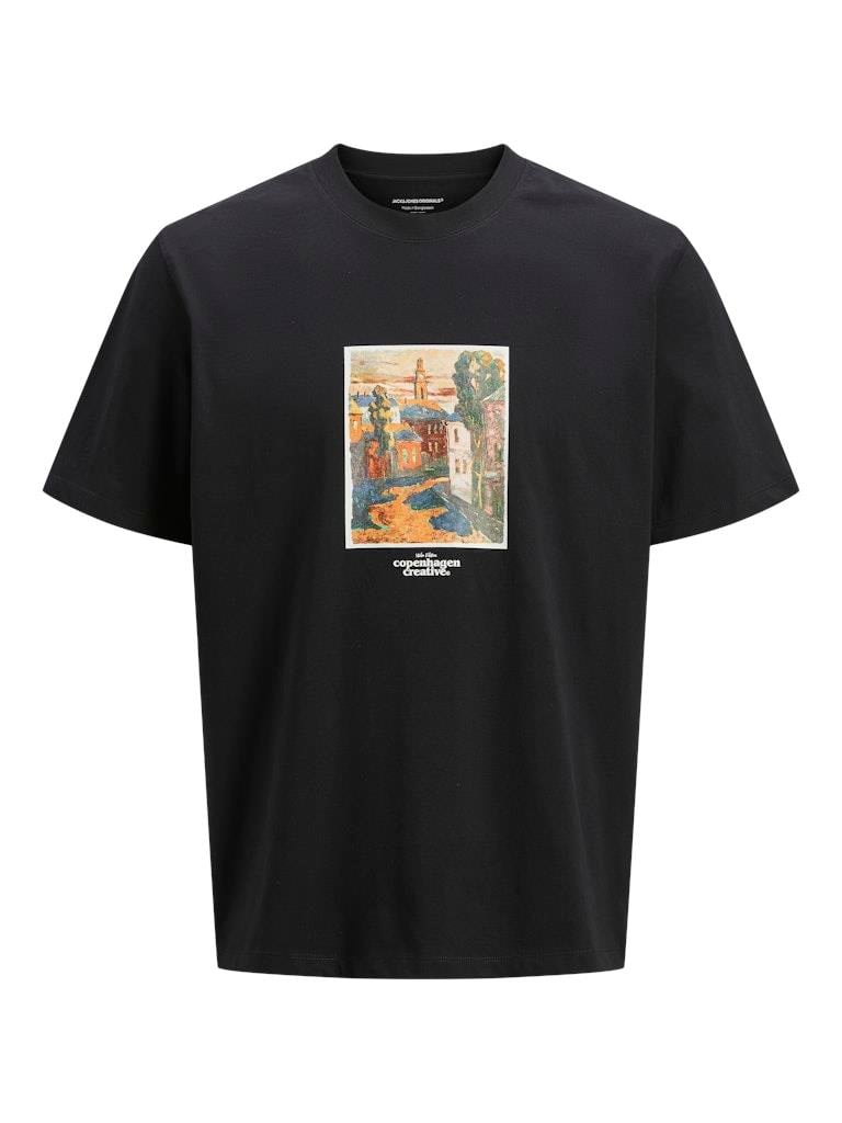 Jack & Jones Erkek Baskılı Bisiklet Yaka T-Shirt - 12273494 - Jack & Jones - 12273494