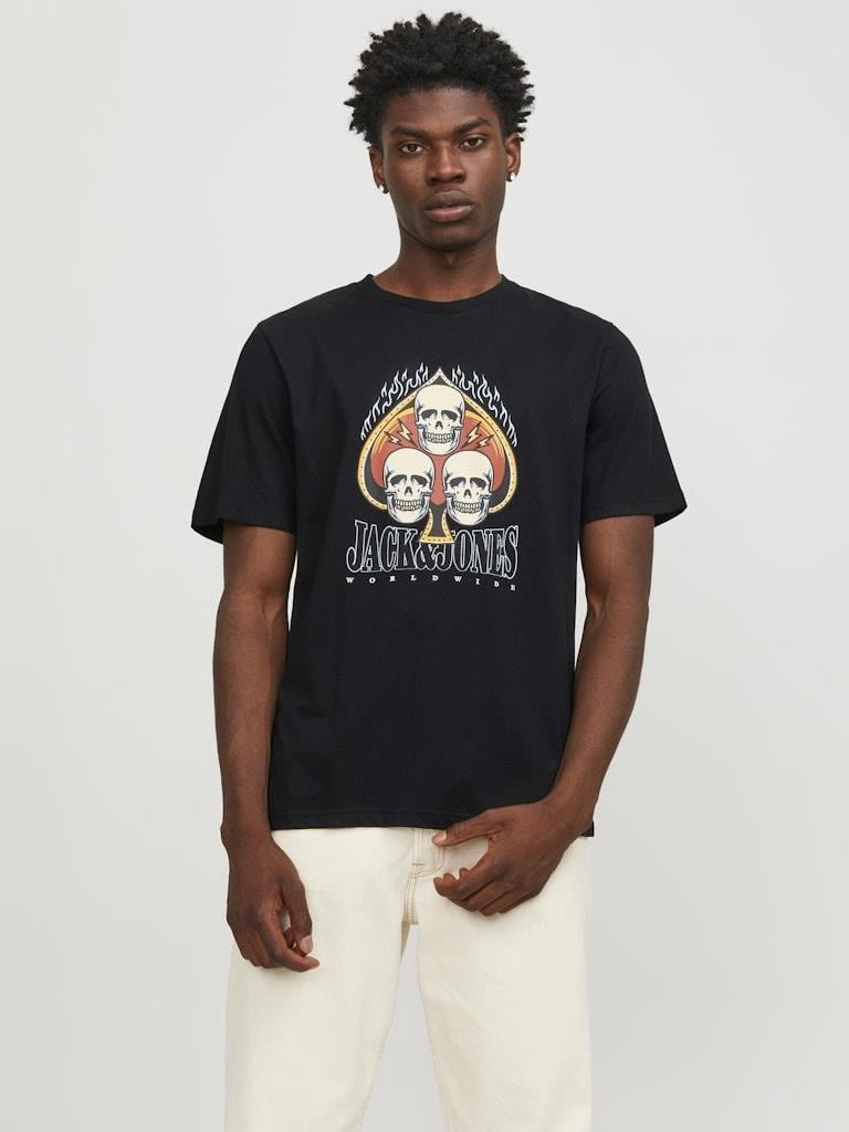 Jack & Jones Erkek Baskılı Bisiklet Yaka T-shirt - 12249345 - Jack & Jones - 12249345
