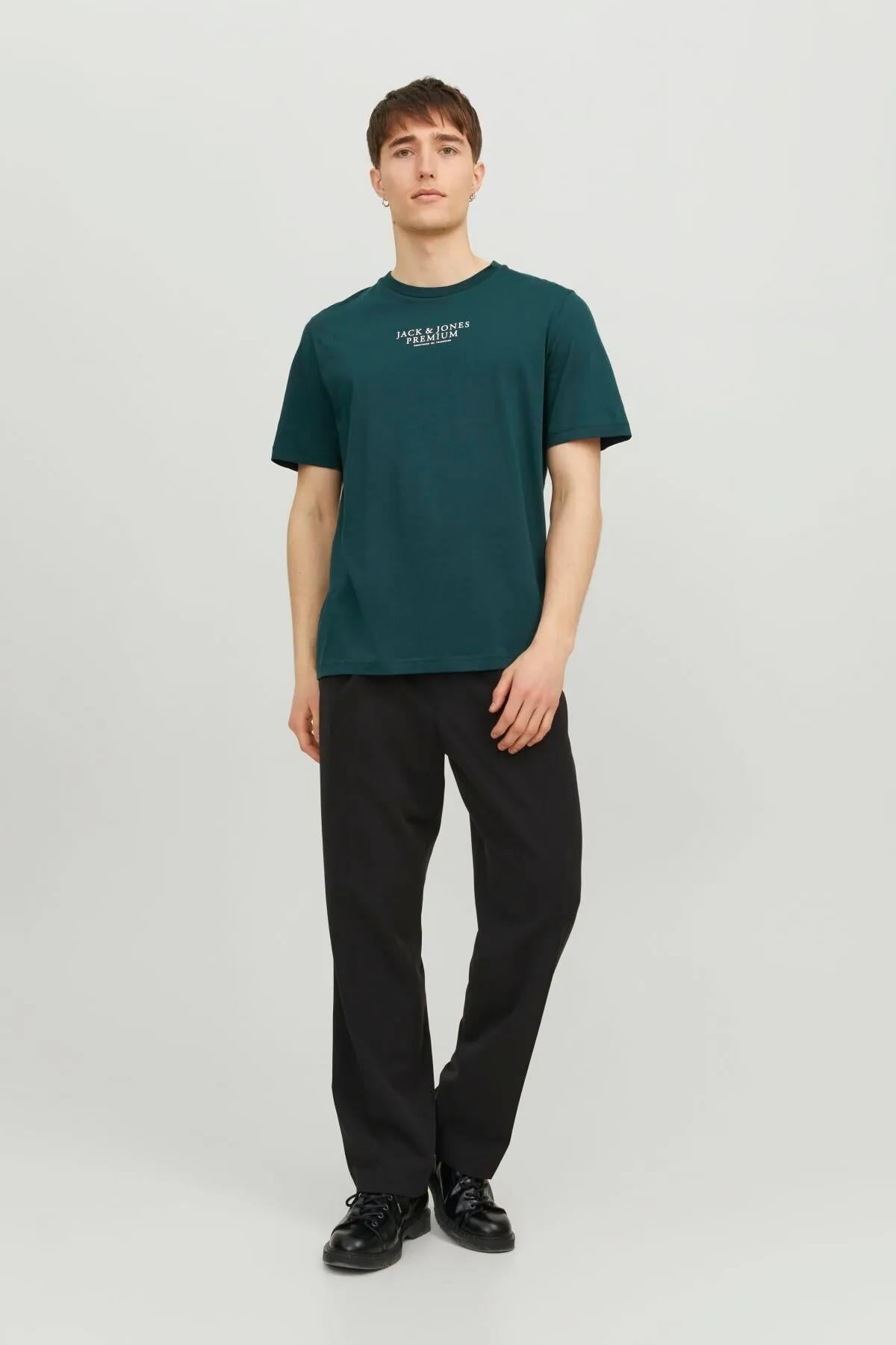 Jack & Jones Erkek Bisiklet Yaka Logo Baskılı T-shirt - 12217167 - Jack & Jones - 12217167