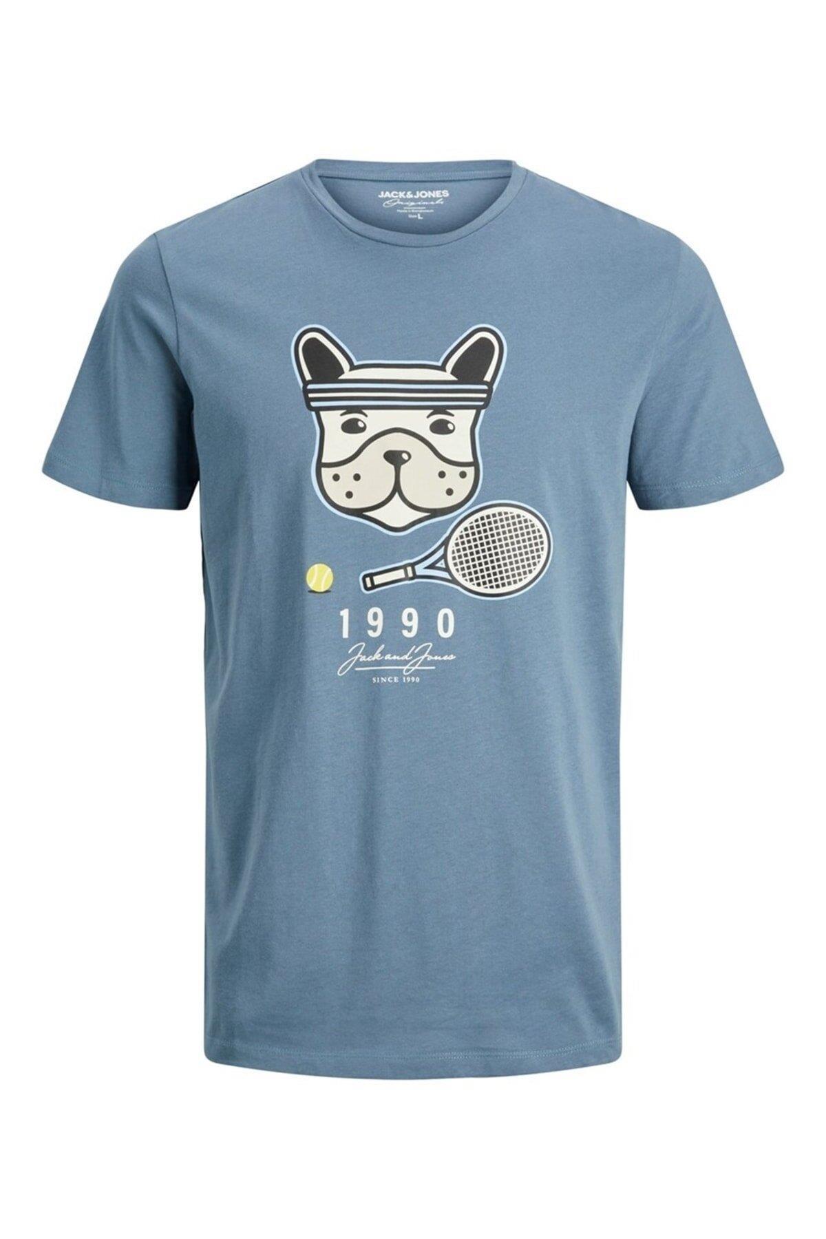 Jack & Jones Erkek Bisiklet Yaka Logo Baskili T-shirt - 12213536  - Jack & Jones - 12213536