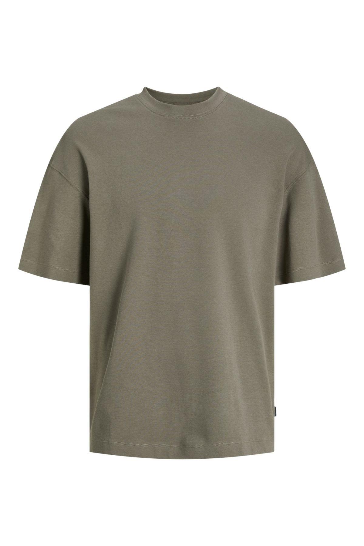 Jack & Jones Erkek Bisiklet Yaka Loose Fit Haki T-Shirt - 12254412 - Jack & Jones - 12254412-H