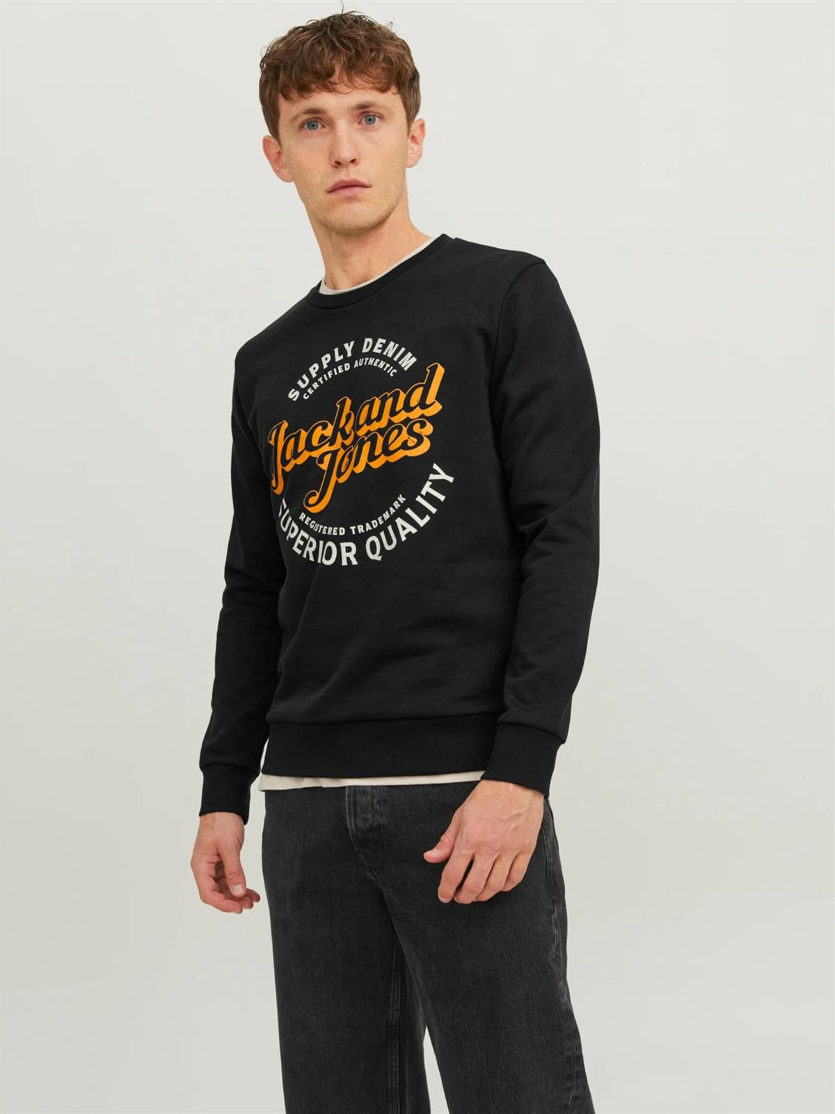 Jack & Jones Erkek Bisiklet Yaka Sweatshirt - 12236177 - Jack & Jones - 12236177