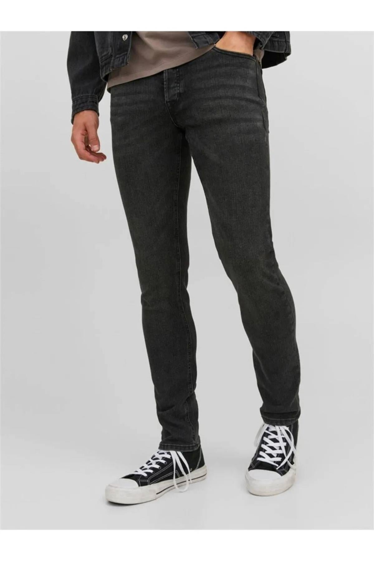 Jack & Jones Erkek Dar Kesim Siyah Kot Pantolon - 12237350 - Jack & Jones - 12237350