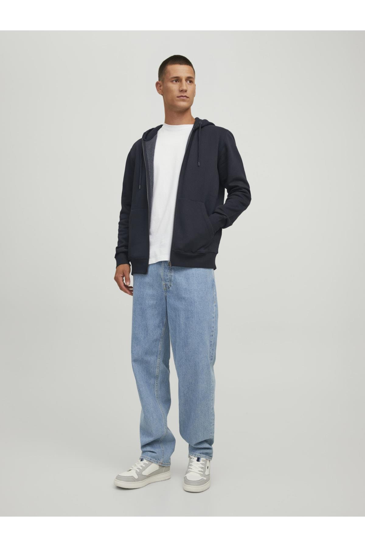 Jack & Jones Erkek Düz Renk Fermuarli Sweatshirt - 12210830  - Jack & Jones - 12210830