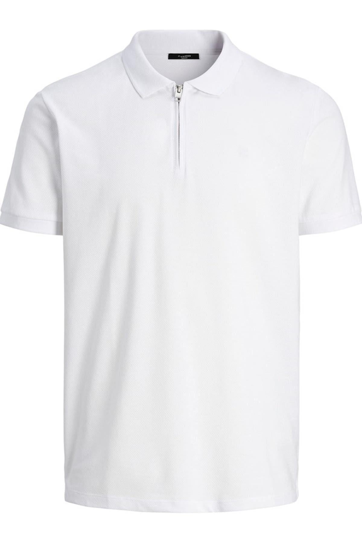Jack & Jones Erkek Fermuarlı Polo Yaka T-shirt - 12236235 - Jack & Jones - 12236235