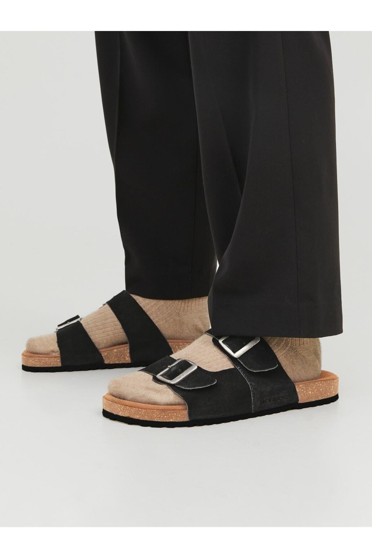 Jack & Jones Erkek Günlük Ayarlanabilir Siyah Birken Terlik - 12231428 - Jack & Jones - TYC512758166569830