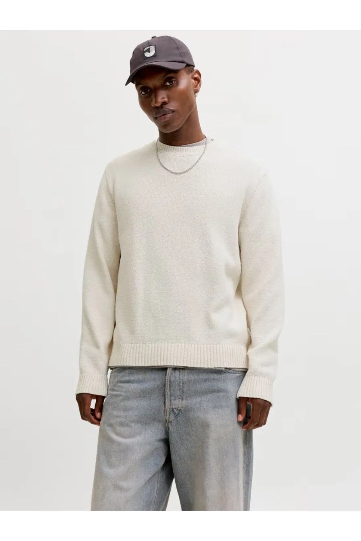 Jack & Jones Erkek Jornorrebro Catskılls Knıt Crew Neck Sn Beyaz Kazak -12293244 - Jack & Jones - 12293244-B