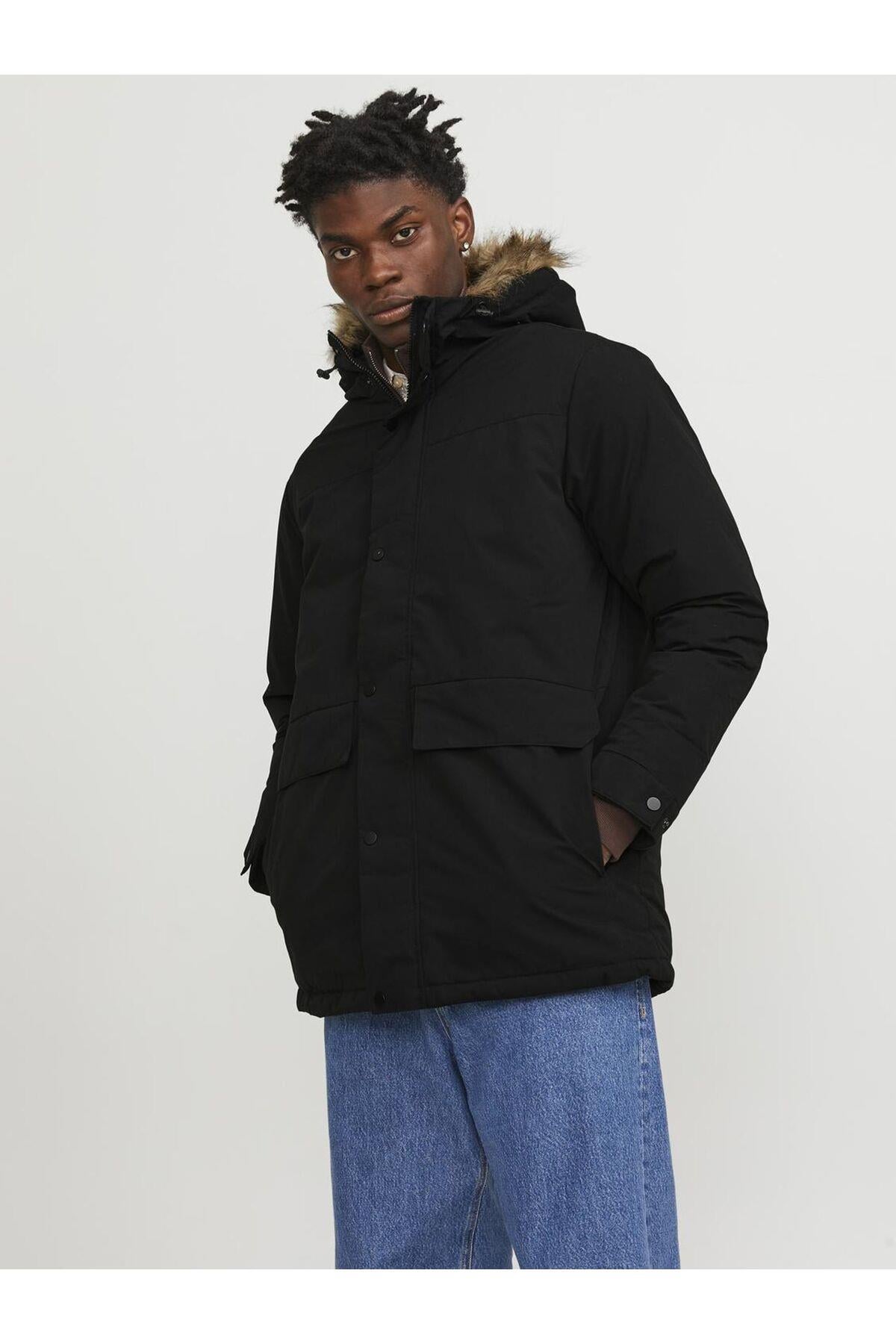 Jack & Jones Erkek Kapüşonlu Uzun Mont Parka - 12236096 - Jack & Jones - 12236096