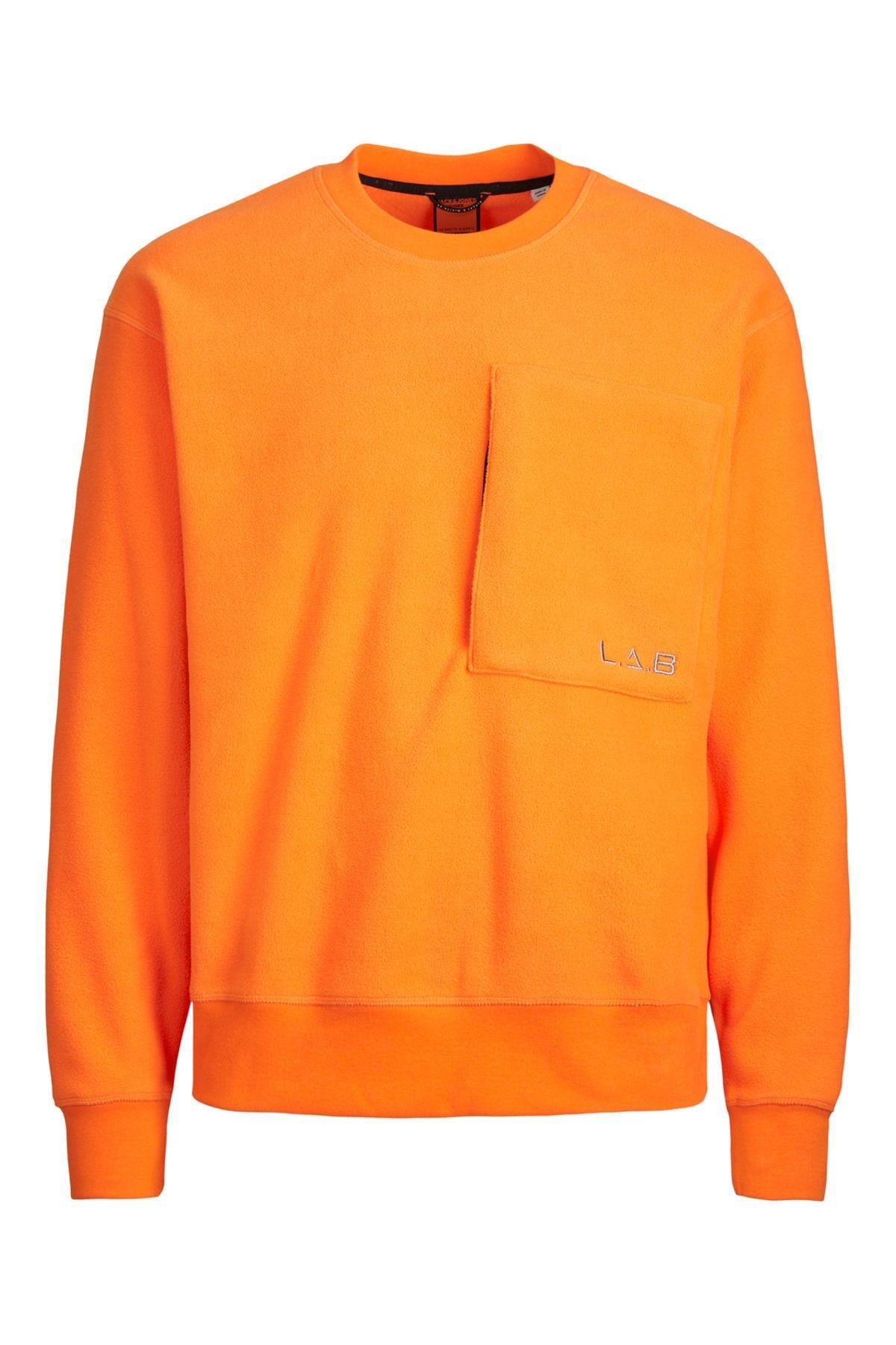 Jack & Jones Erkek L.A.B Bisiklet Yaka Polar Sweatshirt - 12241523 - Jack & Jones - 12241523