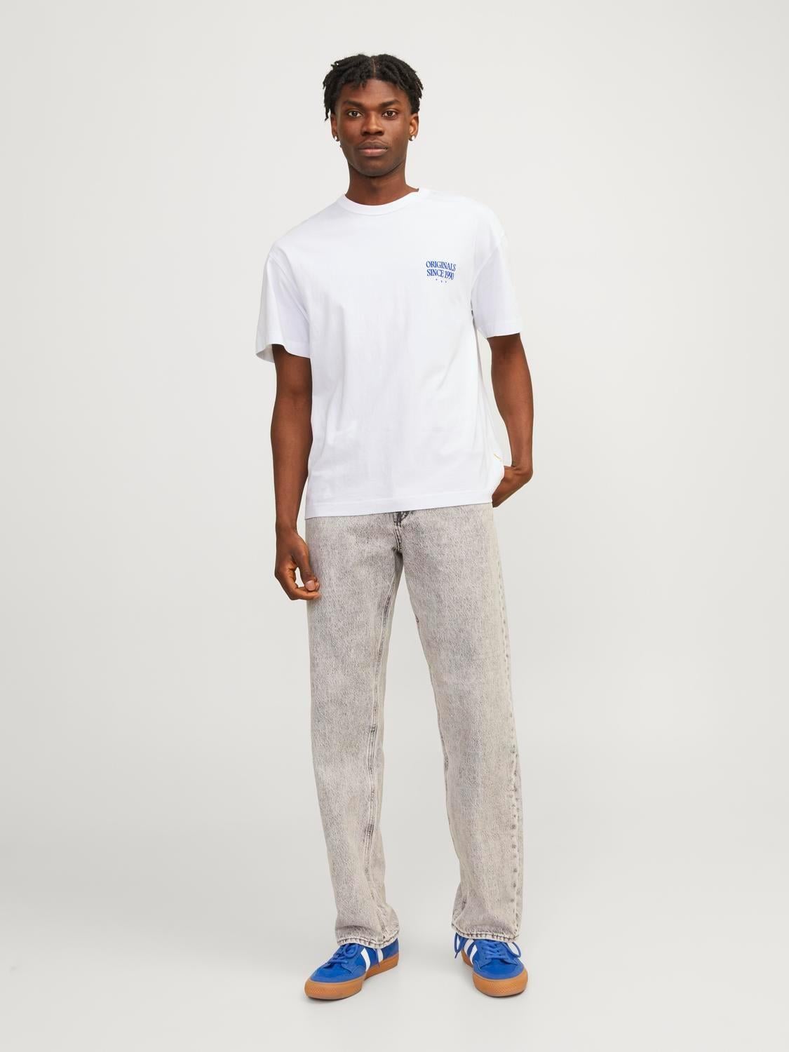 Jack & Jones Erkek Sırt Baskılı Bisiklet Yaka T-shirt - 12256258 - Jack & Jones - 12256258