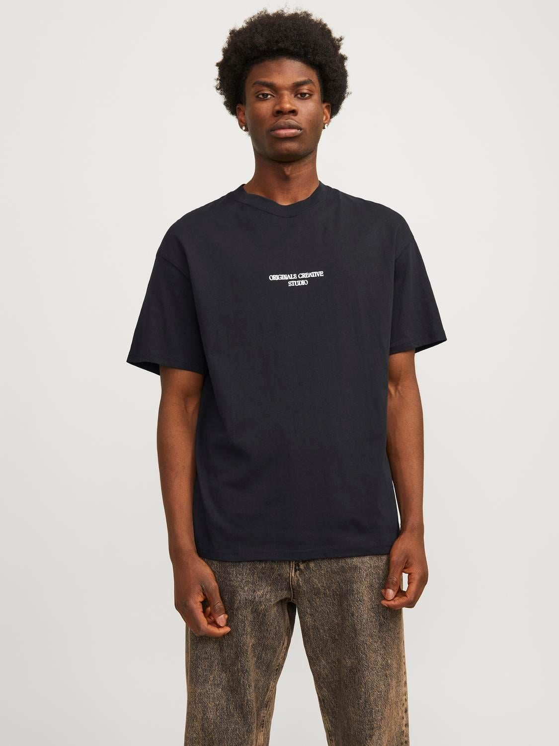 Jack & Jones Erkek Sırt Baskılı Oversize T-shirt - 12256289 - Jack & Jones - 12256289