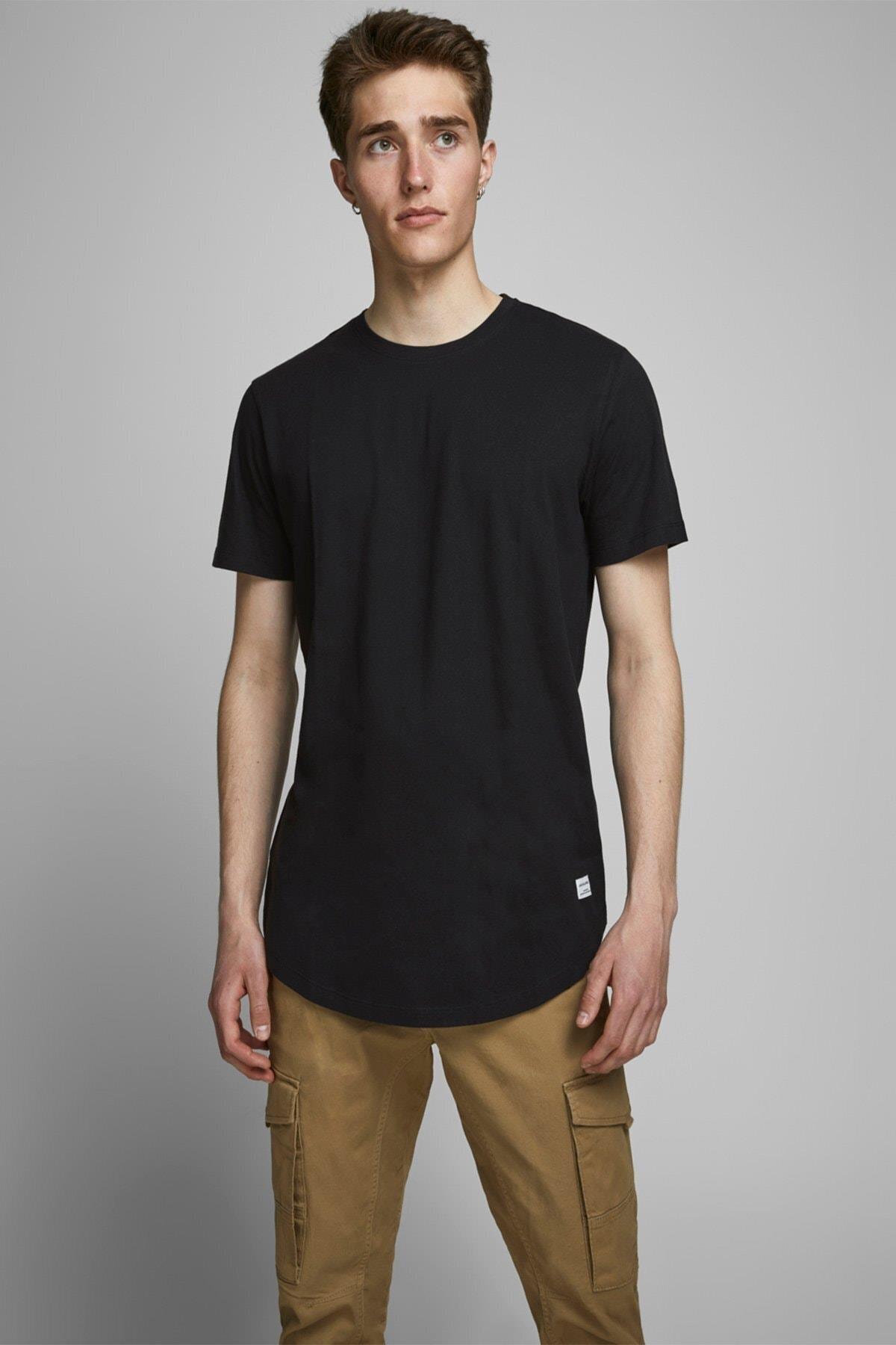 Jack & Jones Erkek Siyah Uzun T-shirt - 12113648-Black - Jack & Jones - 12113648-Black