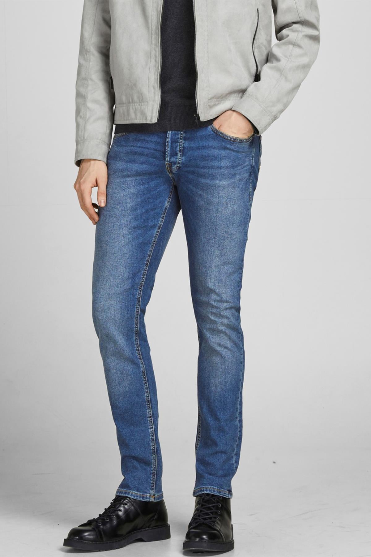 Jack & Jones Erkek Slim Fit Kot Pantolon 12184473 JJIGLENN - Jack & Jones - 12184473