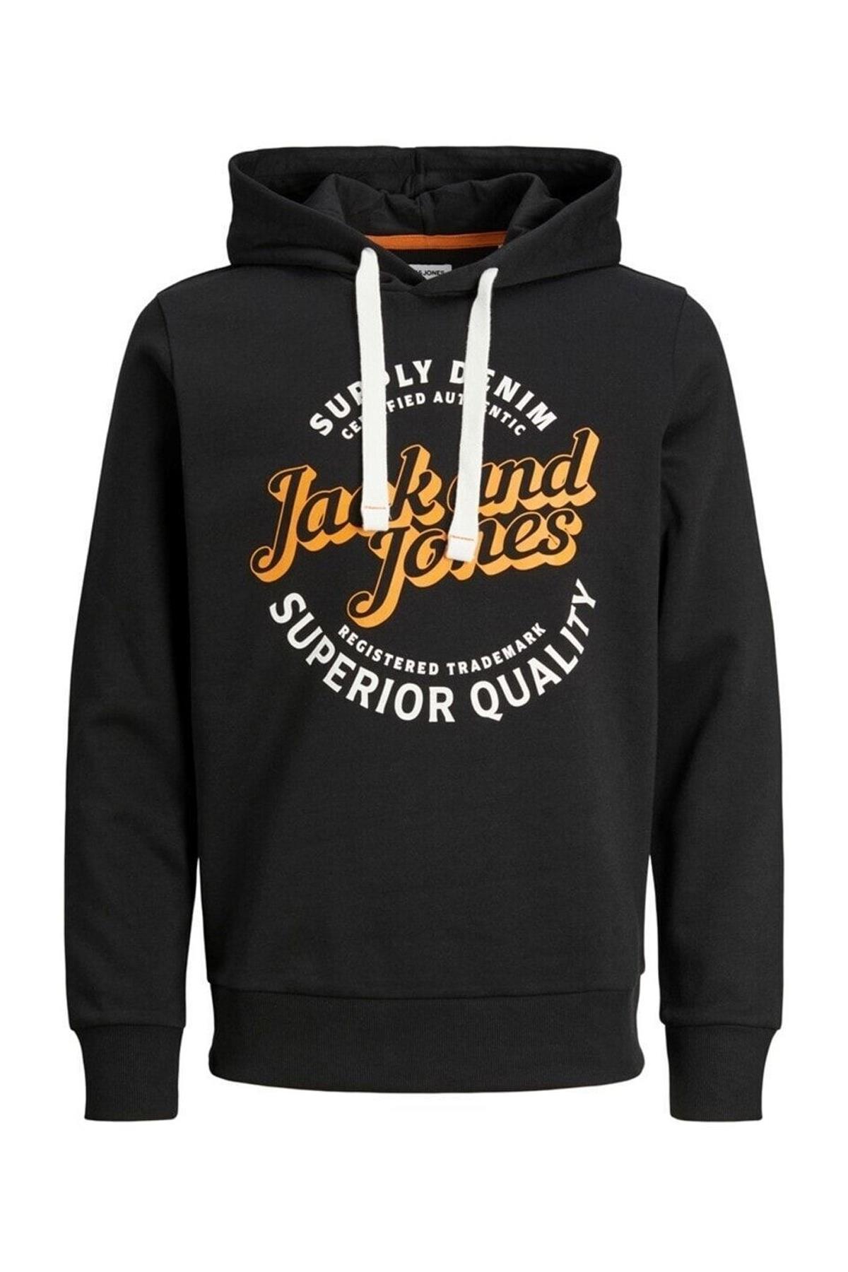 Jack & Jones Erkek Sweat Hood Baskılı Kapüşonlu Sweatshirt - 12236178 - Jack & Jones - 12236178
