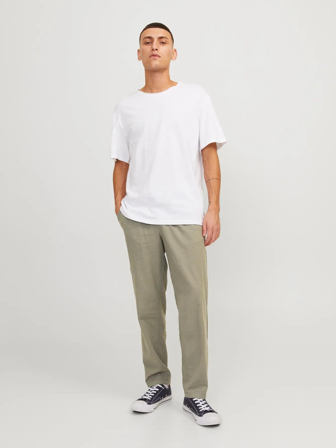 Jack & Jones Erkek Tapered Fit Keten Pantolon - 12229699 - Jack & Jones - 12229699