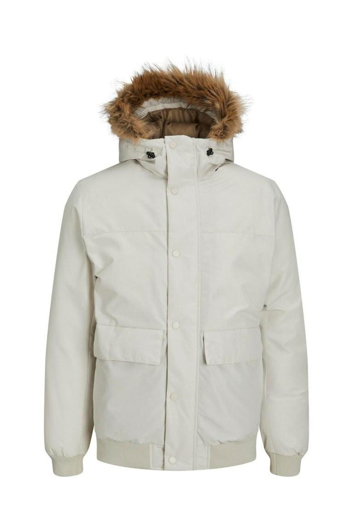 Jack & Jones Hamp Bomber Moonbeam Erkek Mont 12236822 - Jack & Jones - 12236822-Moonbeam