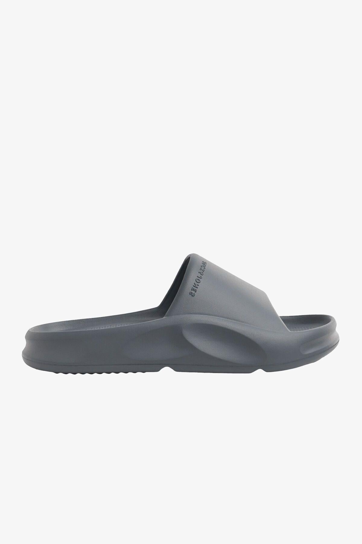 Jack & Jones Jfwstatus Erkek Gri Slider Terlik - 12251282-Asphalt - Jack & Jones - 12251282-Asphalt