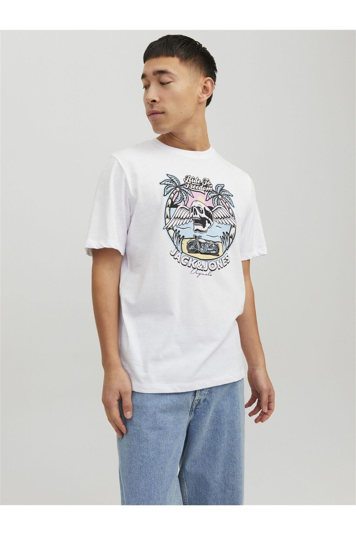 Jack & Jones Kuru Kafa T-shirt Jorbeachbone Erkek Tişört 12234309 - Jack & Jones - 12234309